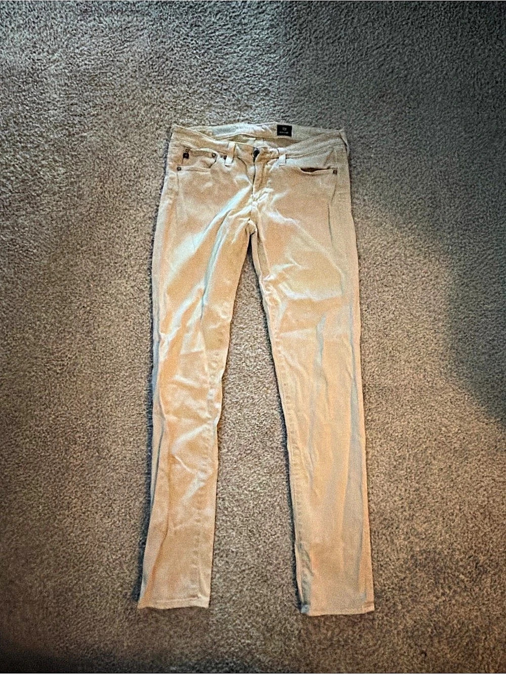 AG Adriano Goldschmied The Stilt Cigarette Leg Skinny Jeans in Cream Waist 26R